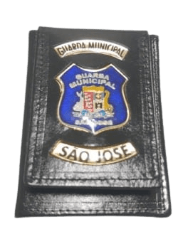PORTA FUNCIONAL GUARDA MUNICIPAL SÃO JOSÉ SC COURO PRETO