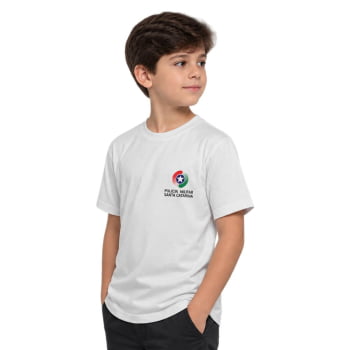 CAMISETA INFANTIL PMSC POLIVISCOSE BRANCA