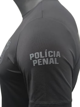 CAMISETA POLÍCIA PENAL SC MANGA CURTA POLIAMIDA PRETA FRT BRASIL