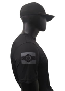 CAMISETA POLÍCIA PENAL SC MANGA CURTA POLIAMIDA PRETA FRT BRASIL