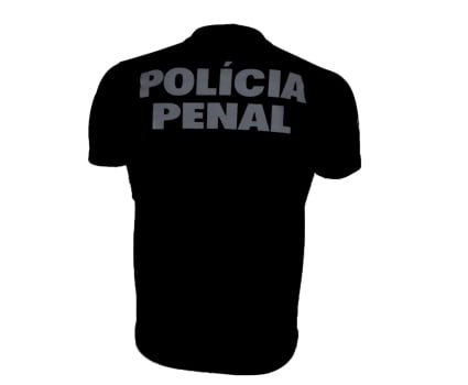 CAMISETA POLÍCIA PENAL SC MANGA CURTA POLIAMIDA PRETA