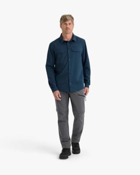 CAMISA TÉCNICA DEFENDER UV50+ MASCULINA AZUL MARINHO - GALÁPAGOS