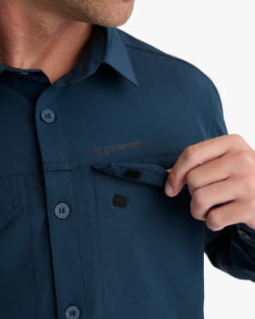 CAMISA TÉCNICA DEFENDER UV50+ MASCULINA AZUL MARINHO - GALÁPAGOS