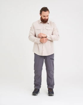 CAMISA TÉCNICA DEFENDER UV50+ MASCULINA CAQUI - GALÁPAGOS