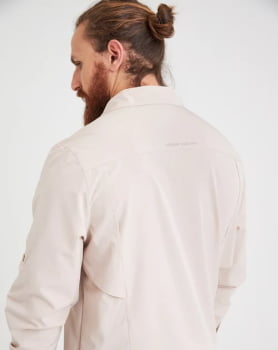 CAMISA TÉCNICA DEFENDER UV50+ MASCULINA CAQUI - GALÁPAGOS