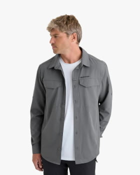 CAMISA TÉCNICA DEFENDER UV50+ MASCULINA CHUMBO - GALÁPAGOS