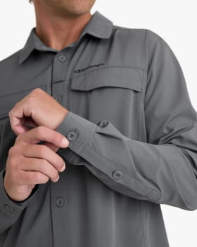 CAMISA TÉCNICA DEFENDER UV50+ MASCULINA CHUMBO - GALÁPAGOS