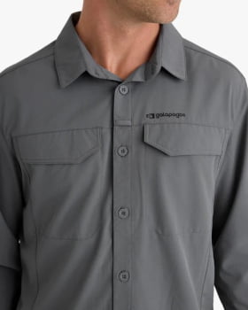CAMISA TÉCNICA DEFENDER UV50+ MASCULINA CHUMBO - GALÁPAGOS