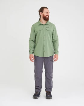 CAMISA TÉCNICA DEFENDER UV50+ MASCULINA VERDE - GALÁPAGOS