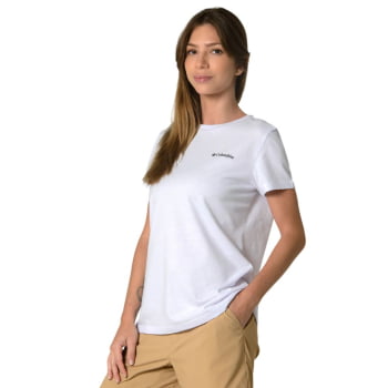 CAMISETA BASIC SILK FEMININA BRANCA - COLUMBIA