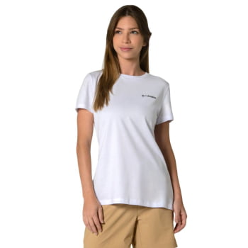 CAMISETA BASIC SILK FEMININA BRANCA - COLUMBIA
