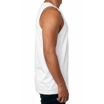 CAMISETA REGATA MALHA TRILOBAL BRANCA