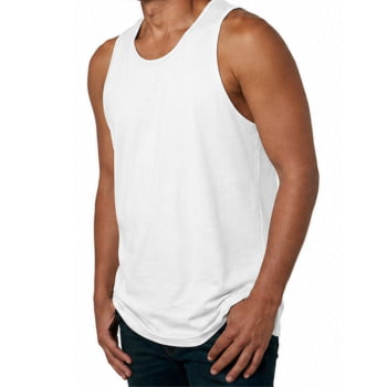CAMISETA REGATA MALHA TRILOBAL BRANCA