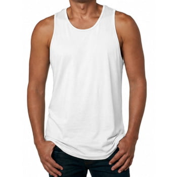 CAMISETA REGATA MALHA TRILOBAL BRANCA