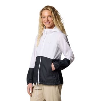 JAQUETA FLASH FORWARD II WINDBREAKER FEMININA WHITE/BLACK - COLUMBIA