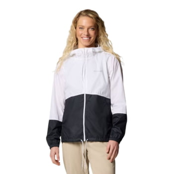 JAQUETA FLASH FORWARD II WINDBREAKER FEMININA WHITE/BLACK - COLUMBIA JAQUETA FLASH FORWARD II WINDBREAKER FEMININA WHITE/BLACK - COLUMBIA