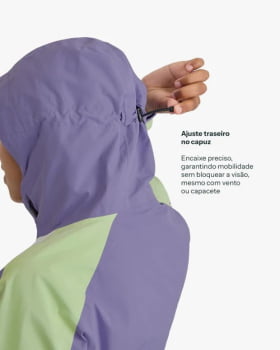 JAQUETA IMPERMEÁVEL DARWIN 2.0 FEMININA LAVANDA E VERDE - GALÁPAGOS