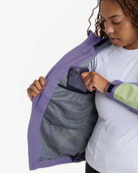 JAQUETA IMPERMEÁVEL DARWIN 2.0 FEMININA LAVANDA E VERDE - GALÁPAGOS