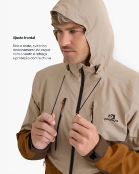 JAQUETA IMPERMEÁVEL DARWIN 2.0 MACULINA CAQUI E OCRE - GALÁPAGOS