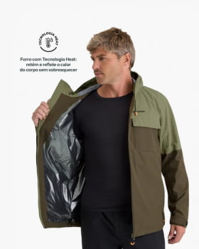 JAQUETA IMPERMEÁVEL DARWIN HEAT MASCULINA VERDE - GALÁPAGOS