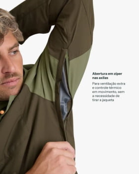 JAQUETA IMPERMEÁVEL DARWIN HEAT MASCULINA VERDE - GALÁPAGOS