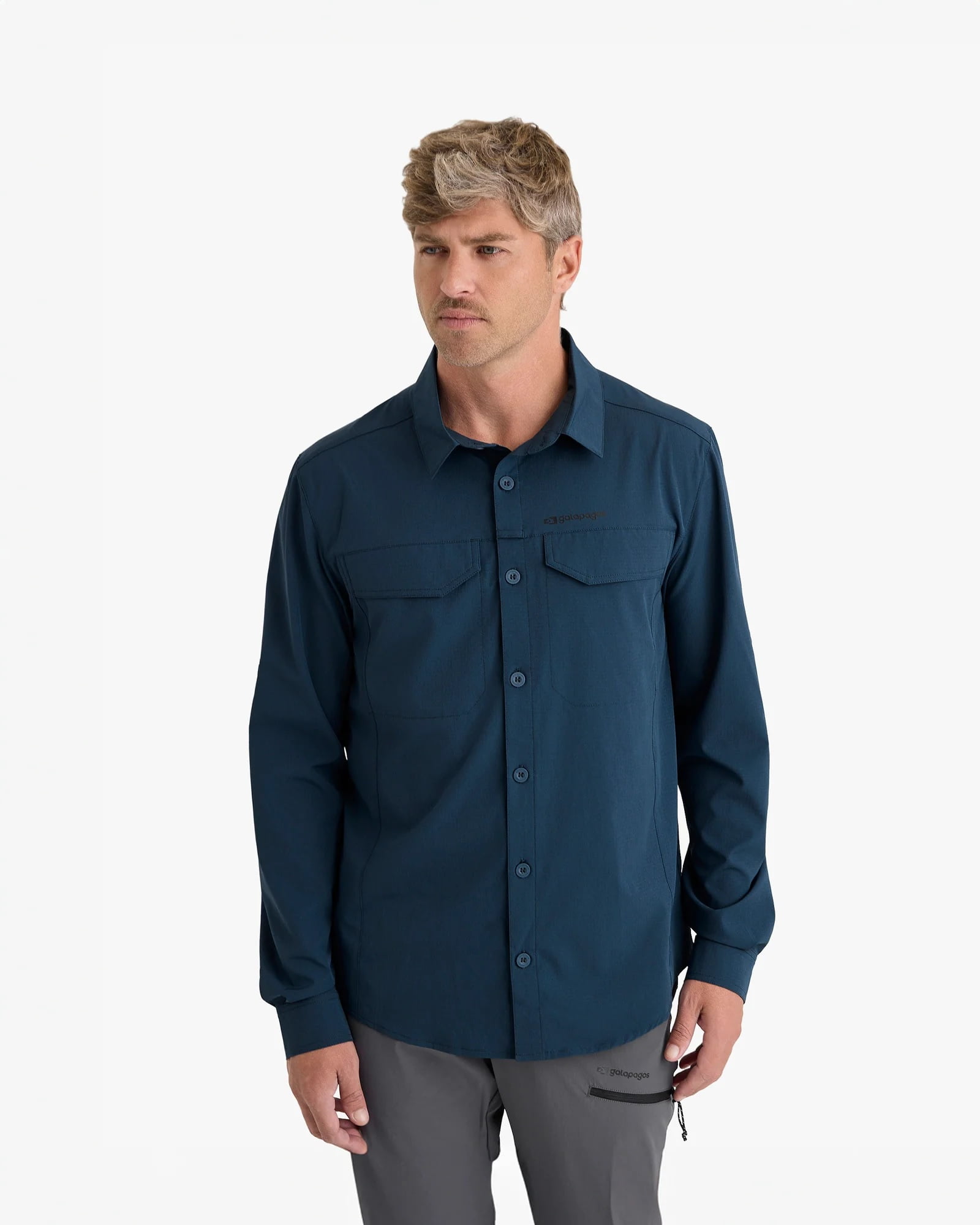 CAMISA TÉCNICA DEFENDER UV50+ MASCULINA AZUL MARINHO - GALÁPAGOS