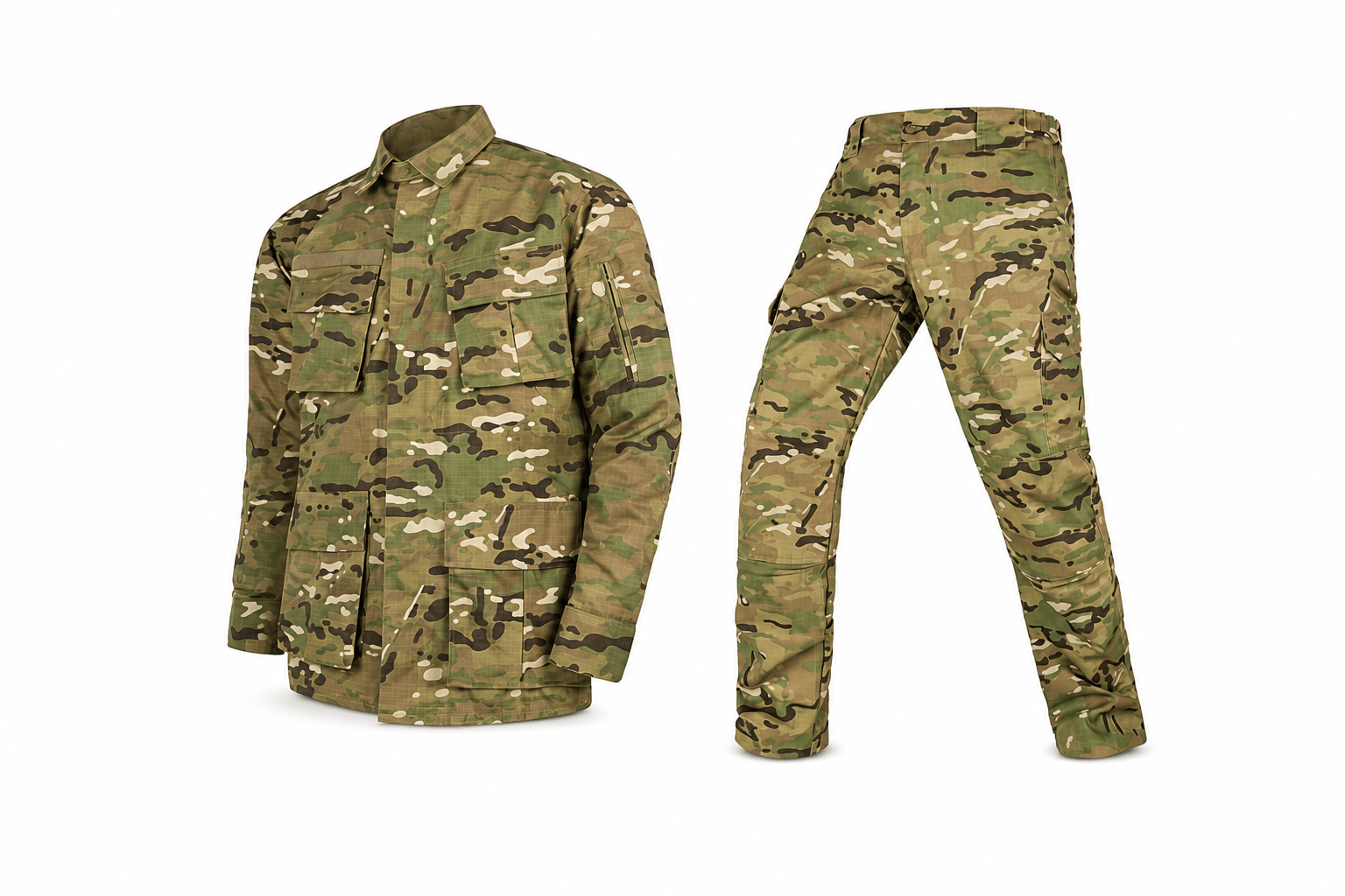 CONJUNTO TÁTICO GANDOLA E CALÇA RIP STOP PADRÃO MULTICAM FRT BRASIL