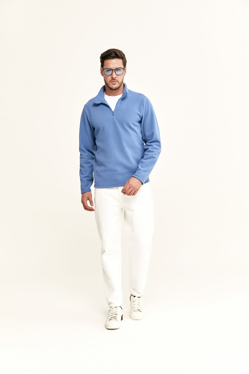 BLUSA TÉRMICA FLEECE MASCULINA AZUL NAVAL - ALMA