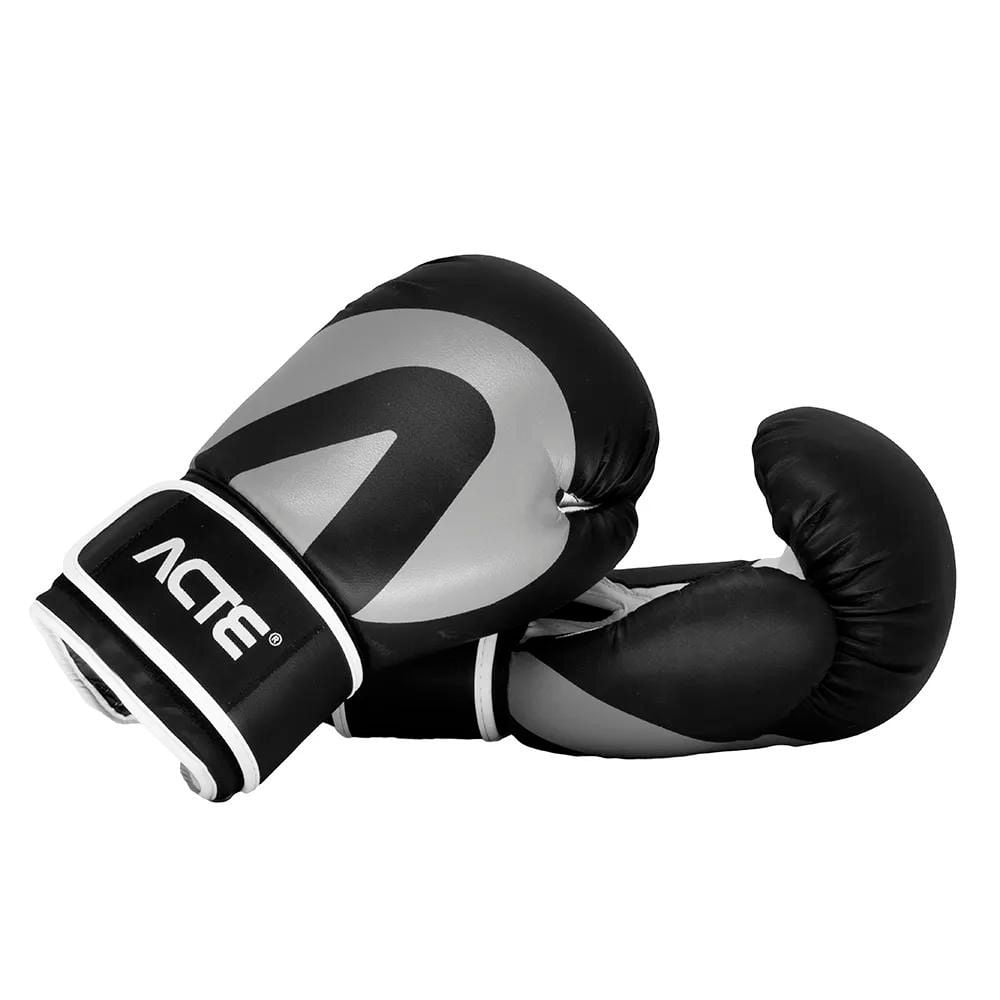 LUVA DE BOXE P10-14 14OZ PRETA E CINZA - ACTE SPORTS